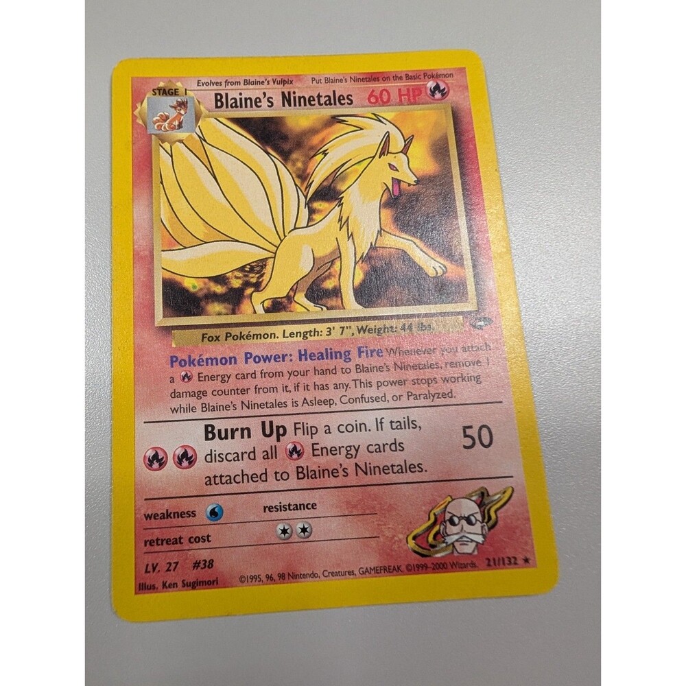 Blaine's Ninetales 21/132 Gym Challenge Regular pokemon card rare vintage